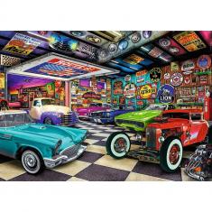 Puzzle 1000 pièces Premium Plus : Garage de Voitures de collections 