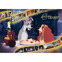 Puzzle 1000 pièces Premium Plus : Belle et le Clochard - Disney