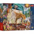 Puzzle 1000 pièces : Léopards dans l'atelier de peinture - Trefl - Rue ...