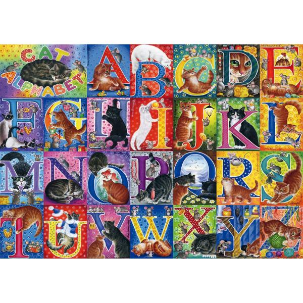 Puzzle 500 pièces : L'alphabet du chat - Tref-37527
