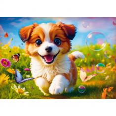 Puzzle 500 pièces : Chiot Heureux