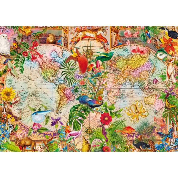 Puzzle 1000 pièces Premium Plus : Carte du monde antique - Tref-12077