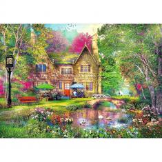 1000 Teile Puzzle „Bunte Weinflaschen“ – Schmetterling & Landschafts-Motiv, 60,6x60,6 Cm, Mit Poster