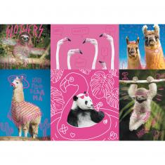 Puzzle mit 1000 Teilen: Neon Color Line: Crazy Animals