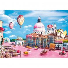 Puzzle mit 1000 Teilen: Lustige Städte: Süßigkeiten in Venedig