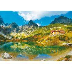 Puzzle 1000 pièces : Abri sur l'étang vert, Tatras, Slovaquie