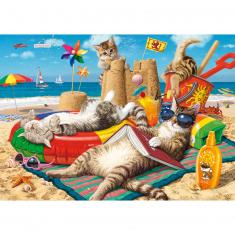 Puzzle mit 1011 Teilen: Versteckte Formen: Feline Holidays