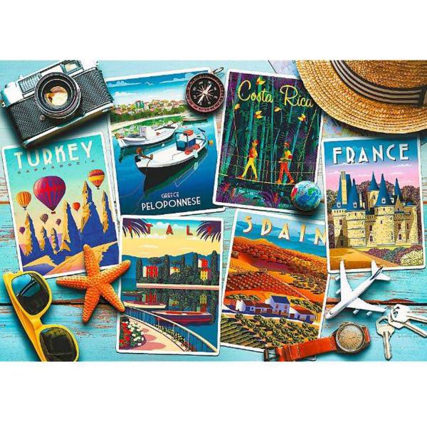 1000 piece puzzle : Holiday Postcards - Trefl-10714