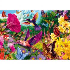 1000 pieces Puzzle : Tea Time : Hummingbird Garden 