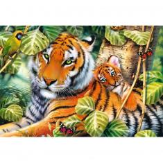 Puzzle 1500 pièces : Deux tigres