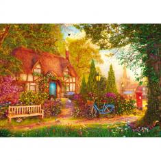 1000 pieces Puzzle : Tea Time : Thatched Cottage 
