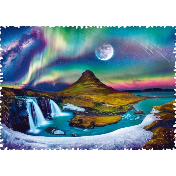 Puzzle de 600 piezas : Crazy Shapes : Aurora sobre Islandia - Trefl-11114