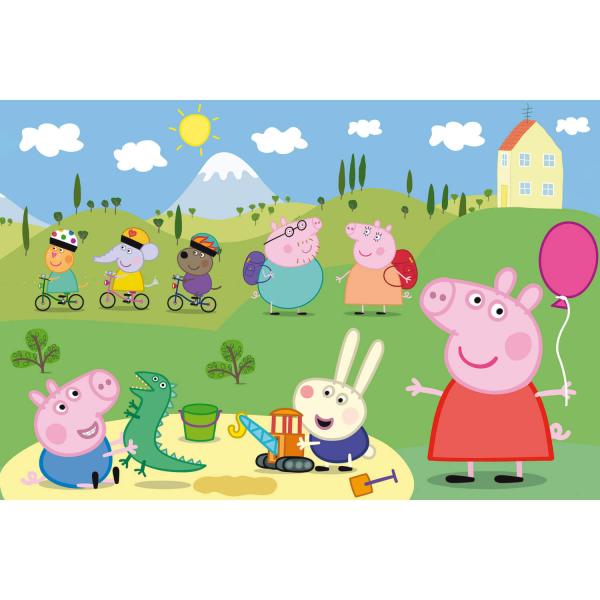 Maxi puzzle de 15 piezas : El día feliz de Peppa, Peppa Pig - Trefl-14334