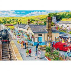 1000 pieces Puzzle : Tea Time : The Village Station 