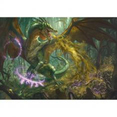 1000 pieces Puzzle : Unlimited Fit Technology - The Green Dragon / Hasbro Dungeons & Dragons 