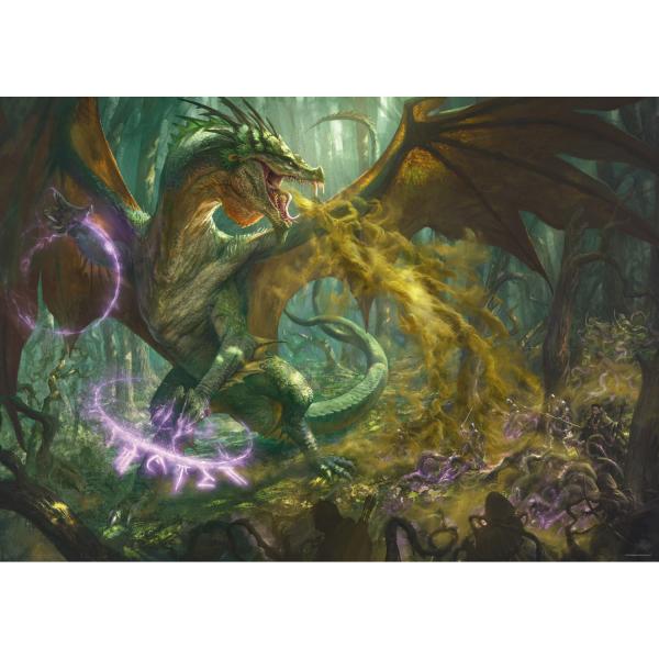 1000 pieces Puzzle : Unlimited Fit Technology - The Green Dragon / Hasbro Dungeons & Dragons  - Trefl-10758