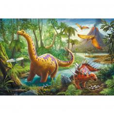 Puzzle 60 pièces : Migration des dinosaures