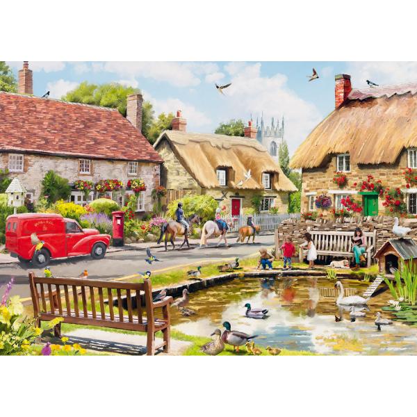 Puzzle 1000 pièces : Tea Time : Village d'été - Trefl-10808