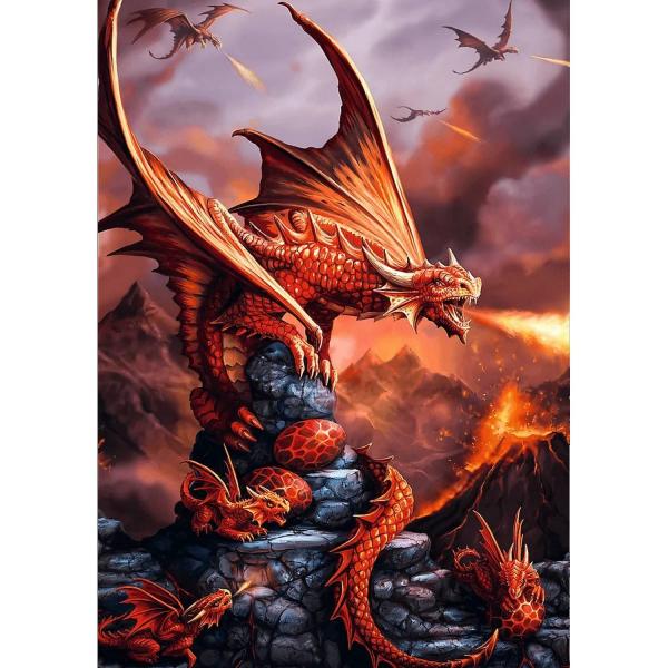  1000 Piece Premium Plus Puzzle: Fire Dragon - Fantasy Collection - Trefl-10900