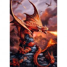 Puzzle 1000 pièces Premium Plus : Dragon de Feu - Fantasy Collection 