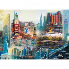 Holzpuzzle mit 1000 Teilen: New York - Collage