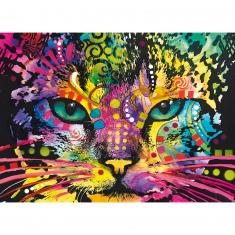 Puzzle de madera de 1000 piezas: Gato de colores