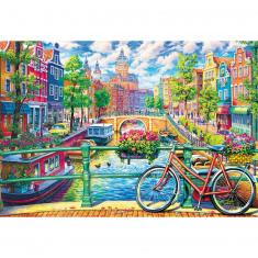 Puzzle 1500 pièces : Canal d'Amsterdam