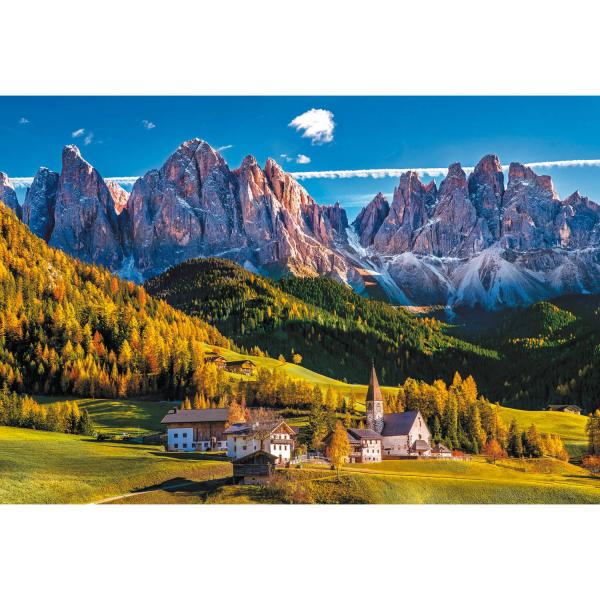 Puzzle mit 1500 Teilen: Tal Val di Funes, Dolomiten, Italien - Trefl-26163