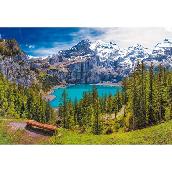 Puzzle de 1500 piezas : Lago Oeschinen, Alpes, Suiza - Trefl-26166