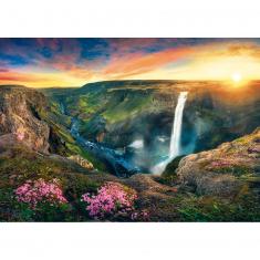 Puzzle mit 2000 Teilen: Wasserfall Háifoss, Island