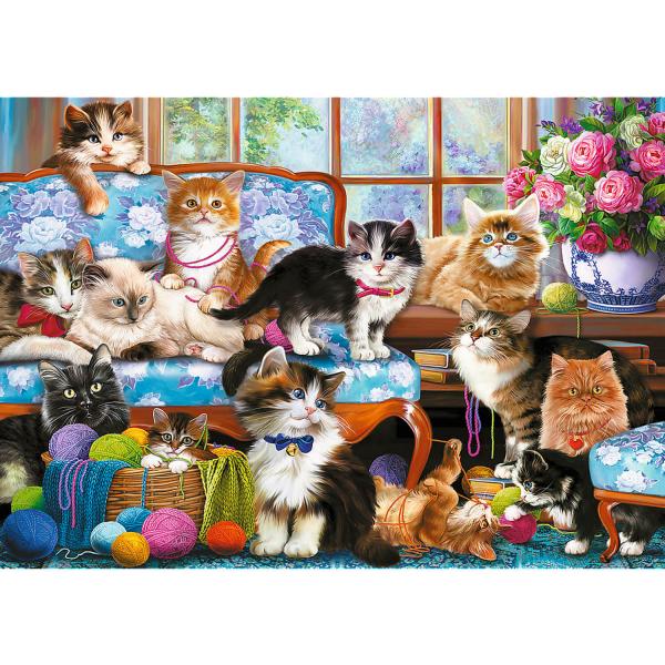 500-teiliges Puzzle: Katzenfamilie - Trefl-37425