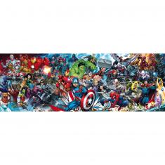Puzzle 1000 pièces panoramique : The Avengers, Rejoignez l'univers Marvel