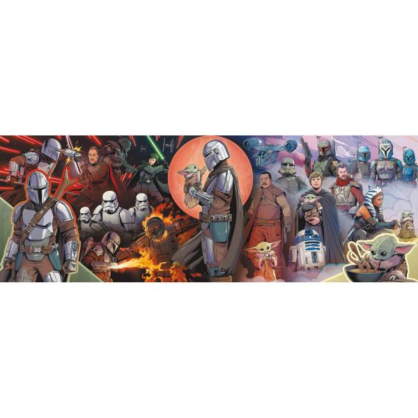Panorama-Puzzle mit 1000 Teilen: Star Wars: Adventures of the Mandalorian - Trefl-29052
