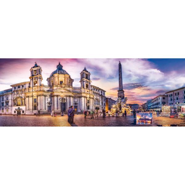 Panoramic 500 piece puzzle : Piazza Navona, Rome - Trefl-29501