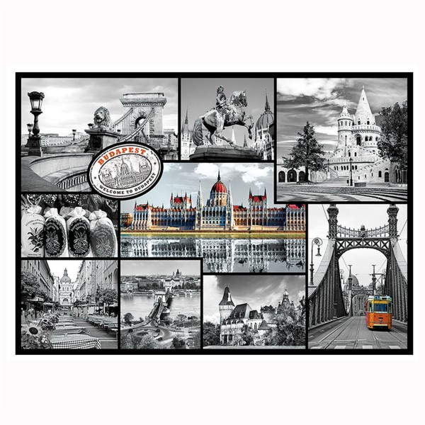 Puzzle 1000 pièces : Collage Budapest, Hongrie - Trefl-10347