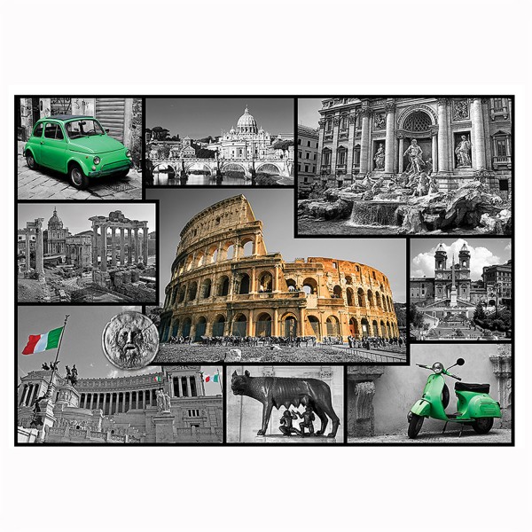 Puzzle 1000 pièces : Collage Rome, Italie - Trefl-10350