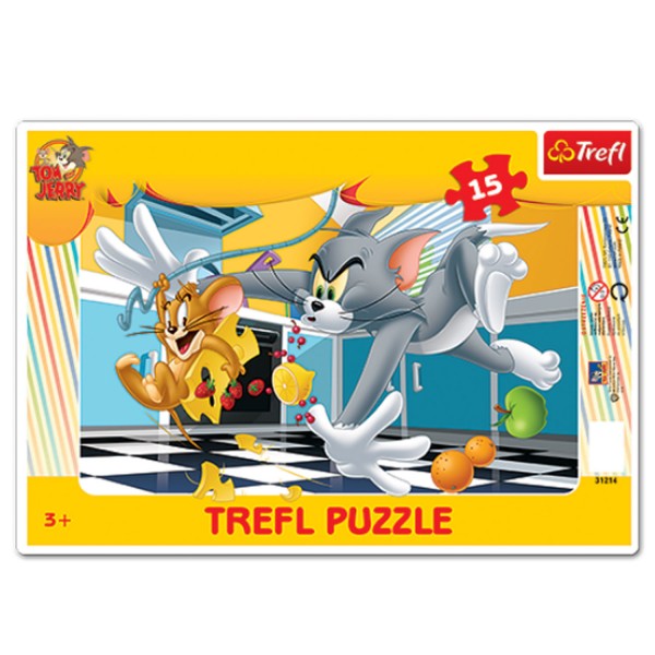Puzzle 15 pièces Tom et Jerry : En cuisine - Trefl-31214