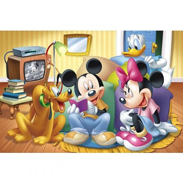 Puzzle 24 pièces - Mickey et ses amis : Lecture - Trefl-14086