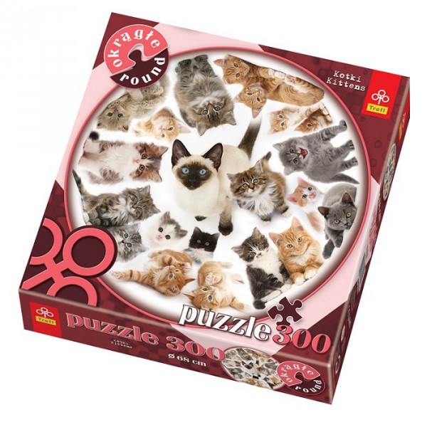 Puzzle 300 pièces rond - Les chats - Trefl-39042