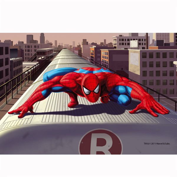 Puzzle 54 pièces Mini : Spiderman sur le toit du train - Trefl-54101-19374