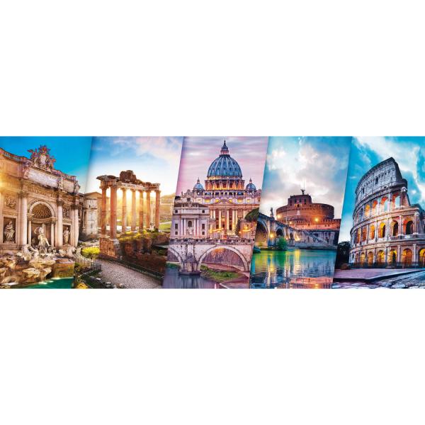 Puzzle panorámico de 500 piezas : Viajando a Italia - Trefl-29505