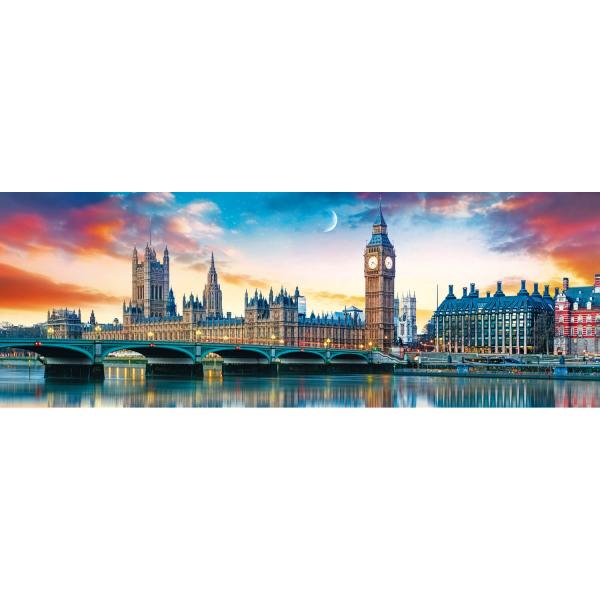 Puzzle panorámico de 500 piezas: Big Ben y Palacio de Westminster, Londres - Trefl-29507