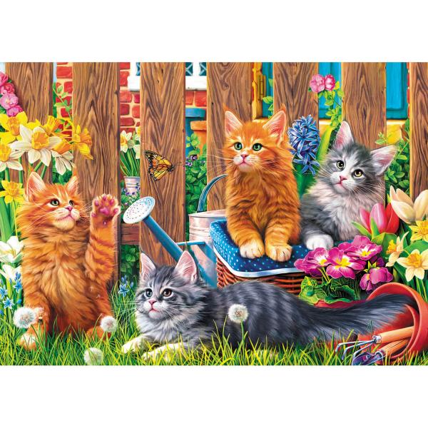 Puzzle de 500 piezas : Gatitos en el jardín - Trefl-37326