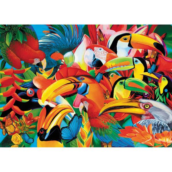 Puzzle de 500 piezas : Pájaros de colores - Trefl-37328