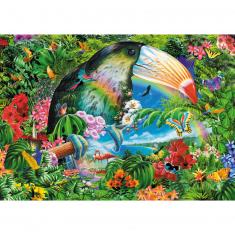 Puzzle 1040 pièces : Puzzle Spirale - Animaux tropicaux