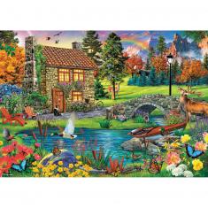 6000 pieces puzzle : Cottage in the mountains