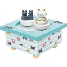 Caja de Música Dancing Gato y Ratón