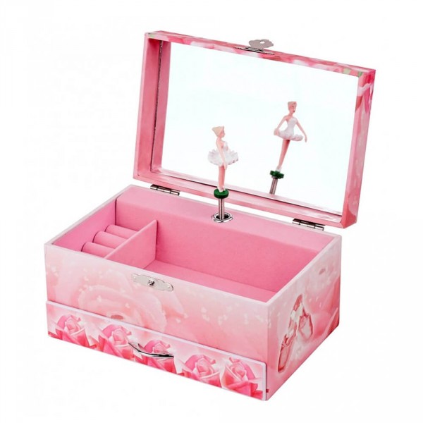 Boîte à bijoux musicale phosphorescente : Ballerine Rose - Trousselier-S60974