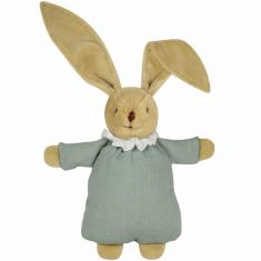 Doudou Lapin Nid d'Ange avec hochet : vert céladon