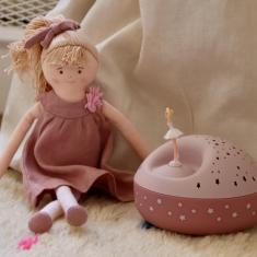 Old Pink Linen Dress Doll 30cm